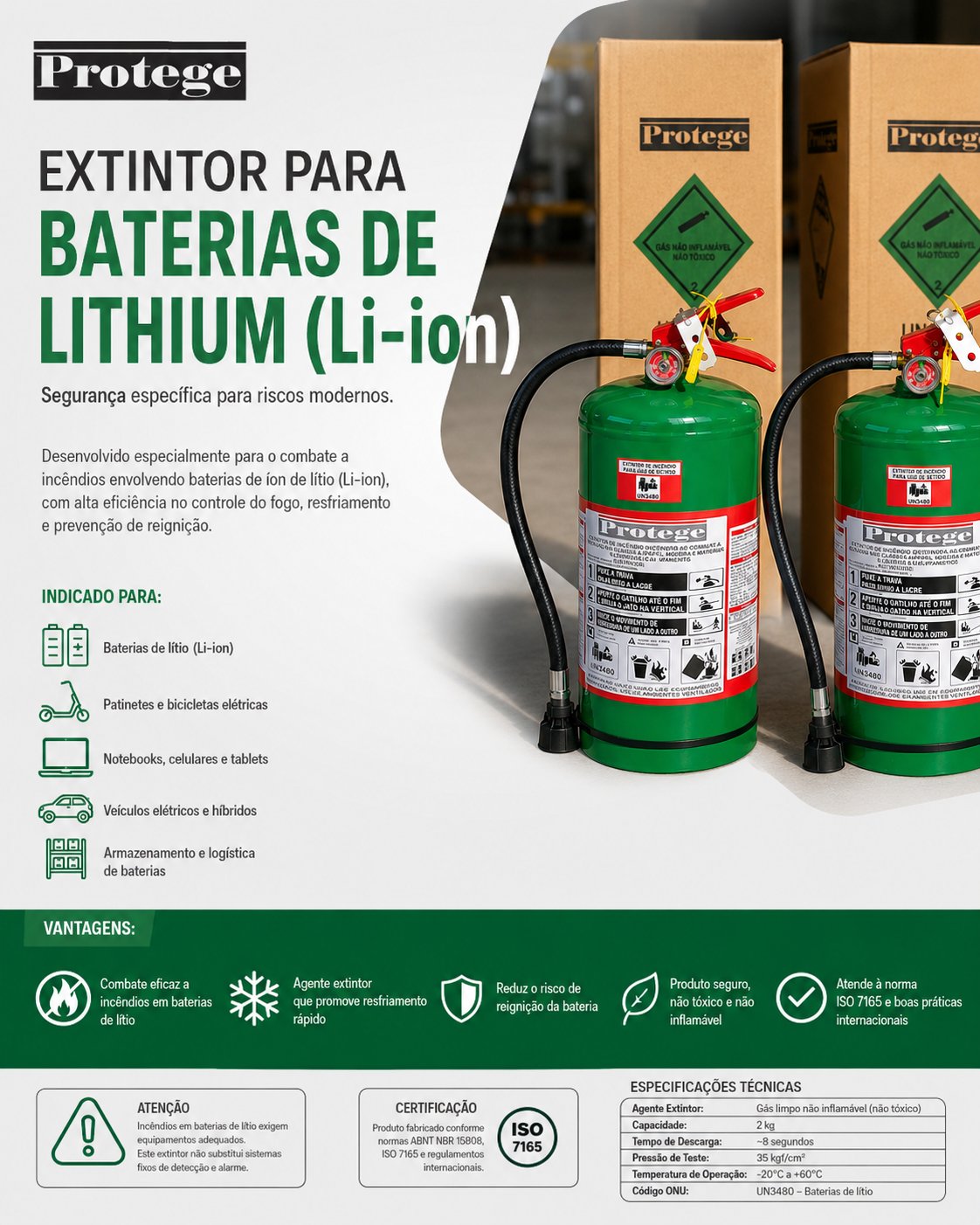 Extintor para Baterias de Lítio